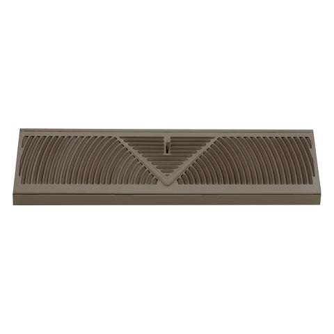 18" Brown Steel Corner Baseboard Register, Round Airflow Adjustable Vent Cover