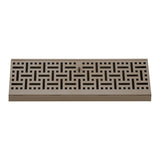 15" Brown Steel Corner Baseboard Register, Decorative Adjustable Vent Cover