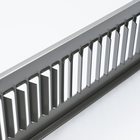 12"x2" Gray Toe Kick Vent Cover, Cabinet Toe Space HVAC Register Grille