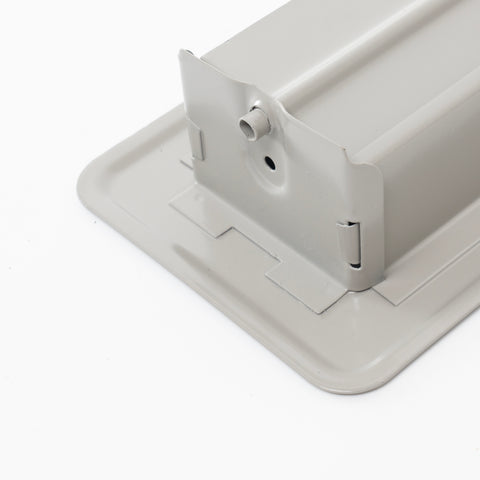 2"x10" Gray Steel Floor Register, Walkable Heavy-Duty Louvered Vent Cover with Damper