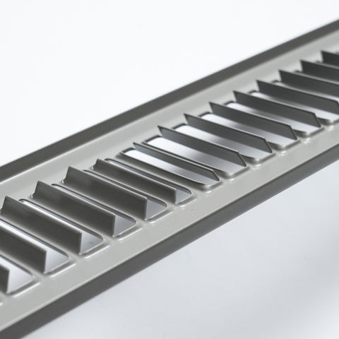4"x12" Gray Toe Kick Vent Cover, Cabinet Toe Space HVAC Register Grille