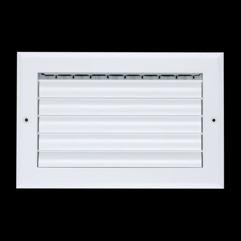 10"x6" 1-Way White Aluminum Adjustable Curved Blade Supply Register, Air Vent Cover with Damper for Sidewall Or Ceiling