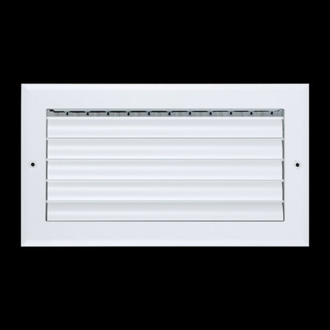 12"x6" 1-Way White Aluminum Adjustable Curved Blade Supply Register, Air Vent Cover with Damper for Sidewall Or Ceiling