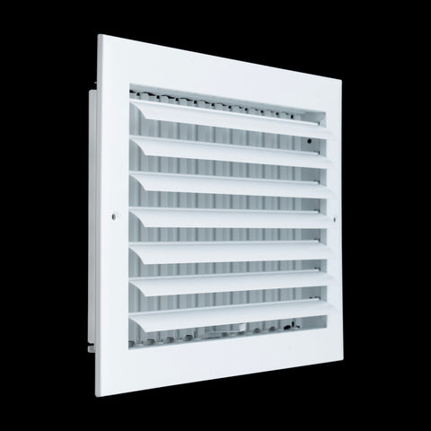 12"x8" 1-Way White Aluminum Adjustable Curved Blade Supply Register, Air Vent Cover with Damper for Sidewall Or Ceiling