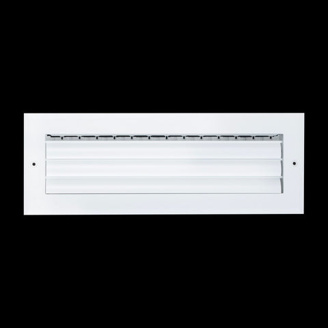 14"x4" 1-Way White Aluminum Adjustable Curved Blade Supply Register, Air Vent Cover with Damper for Sidewall Or Ceiling