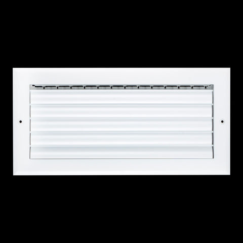 14"x6" 1-Way White Aluminum Adjustable Curved Blade Supply Register, Air Vent Cover with Damper for Sidewall Or Ceiling