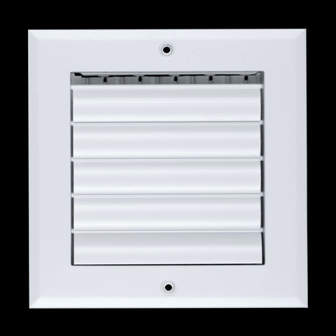 6"x6" 1-Way White Aluminum Adjustable Curved Blade Supply Register, Air Vent Cover with Damper for Sidewall Or Ceiling
