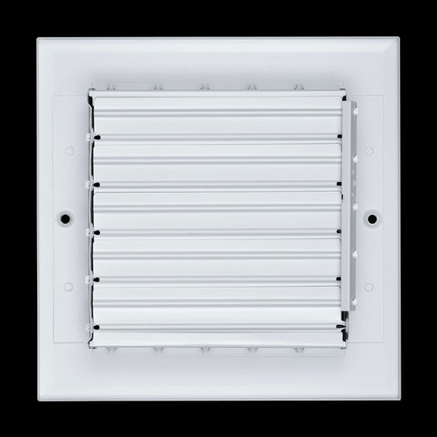 6"x6" 1-Way White Aluminum Adjustable Curved Blade Supply Register, Air Vent Cover with Damper for Sidewall Or Ceiling