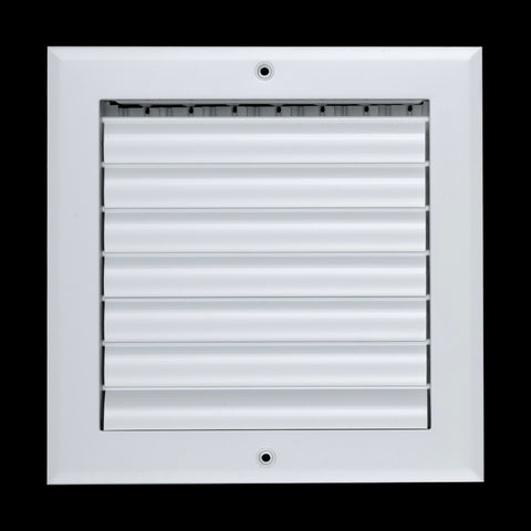 8"x8" 1-Way White Aluminum Adjustable Curved Blade Supply Register, Air Vent Cover with Damper for Sidewall Or Ceiling