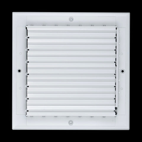 8"x8" 1-Way White Aluminum Adjustable Curved Blade Supply Register, Air Vent Cover with Damper for Sidewall Or Ceiling