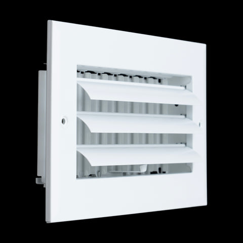 8"x4" 1-Way White Aluminum Adjustable Curved Blade Supply Register, Air Vent Cover with Damper for Sidewall Or Ceiling