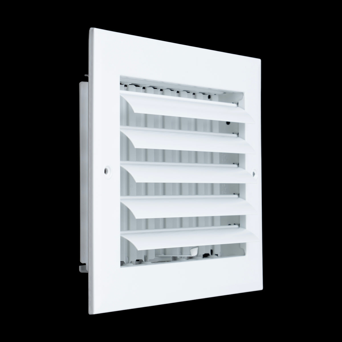 8"x6" 1-Way White Aluminum Adjustable Curved Blade Supply Register, Air Vent Cover with Damper for Sidewall Or Ceiling