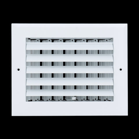 8"x6" 1-Way White Aluminum Adjustable Curved Blade Supply Register, Air Vent Cover with Damper for Sidewall Or Ceiling