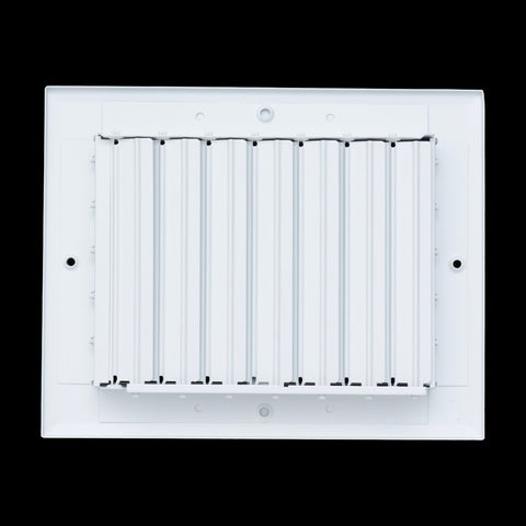 8"x6" 1-Way White Aluminum Adjustable Curved Blade Supply Register, Air Vent Cover with Damper for Sidewall Or Ceiling