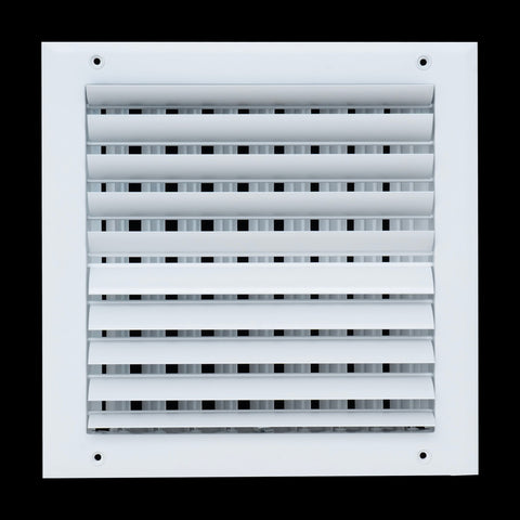 10"x10" 2-Way White Aluminum Adjustable Curved Blade Supply Register, Air Vent Cover with Damper for Sidewall Or Ceiling