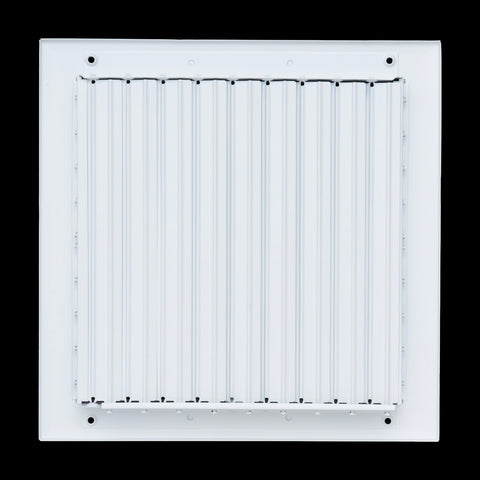 10"x10" 2-Way White Aluminum Adjustable Curved Blade Supply Register, Air Vent Cover with Damper for Sidewall Or Ceiling
