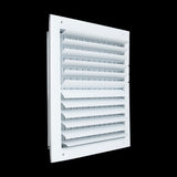 12"x12" 2-Way White Aluminum Adjustable Curved Blade Supply Register, Air Vent Cover with Damper for Sidewall Or Ceiling