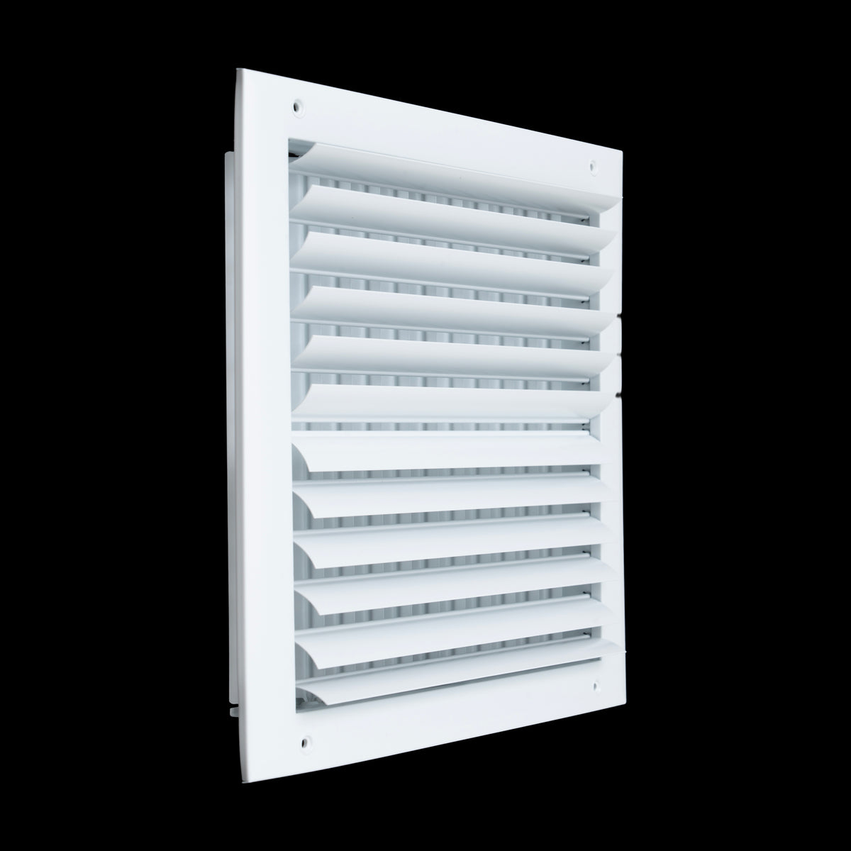 12"x12" 2-Way White Aluminum Adjustable Curved Blade Supply Register, Air Vent Cover with Damper for Sidewall Or Ceiling