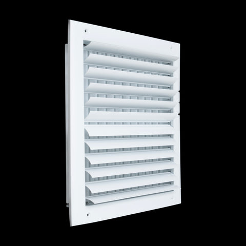 12"x12" 2-Way White Aluminum Adjustable Curved Blade Supply Register, Air Vent Cover with Damper for Sidewall Or Ceiling