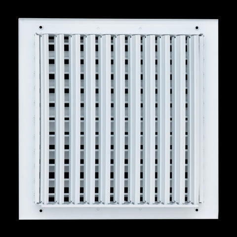 12"x12" 2-Way White Aluminum Adjustable Curved Blade Supply Register, Air Vent Cover with Damper for Sidewall Or Ceiling