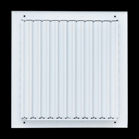 12"x12" 2-Way White Aluminum Adjustable Curved Blade Supply Register, Air Vent Cover with Damper for Sidewall Or Ceiling