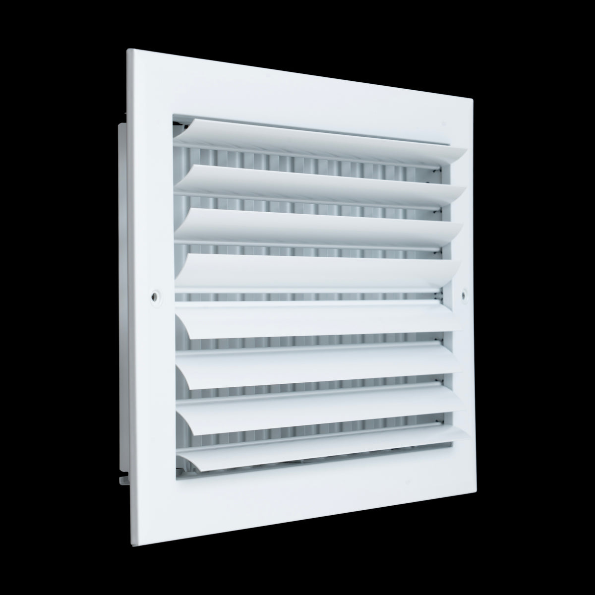 12"x8" 2-Way White Aluminum Adjustable Curved Blade Supply Register, Air Vent Cover with Damper for Sidewall Or Ceiling