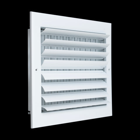 12"x8" 2-Way White Aluminum Adjustable Curved Blade Supply Register, Air Vent Cover with Damper for Sidewall Or Ceiling