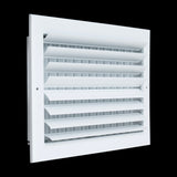 14"x8" 2-Way White Aluminum Adjustable Curved Blade Supply Register, Air Vent Cover with Damper for Sidewall Or Ceiling