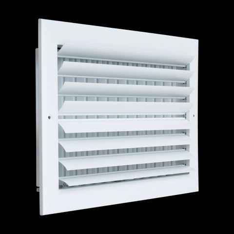 14"x8" 2-Way White Aluminum Adjustable Curved Blade Supply Register, Air Vent Cover with Damper for Sidewall Or Ceiling