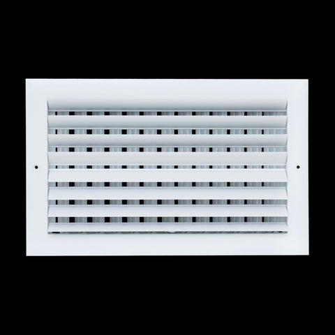 14"x8" 2-Way White Aluminum Adjustable Curved Blade Supply Register, Air Vent Cover with Damper for Sidewall Or Ceiling