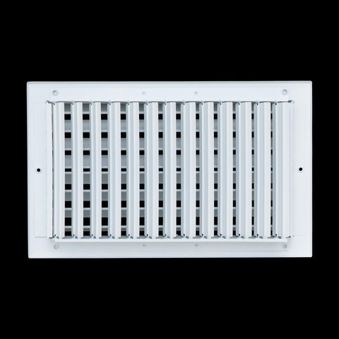 14"x8" 2-Way White Aluminum Adjustable Curved Blade Supply Register, Air Vent Cover with Damper for Sidewall Or Ceiling