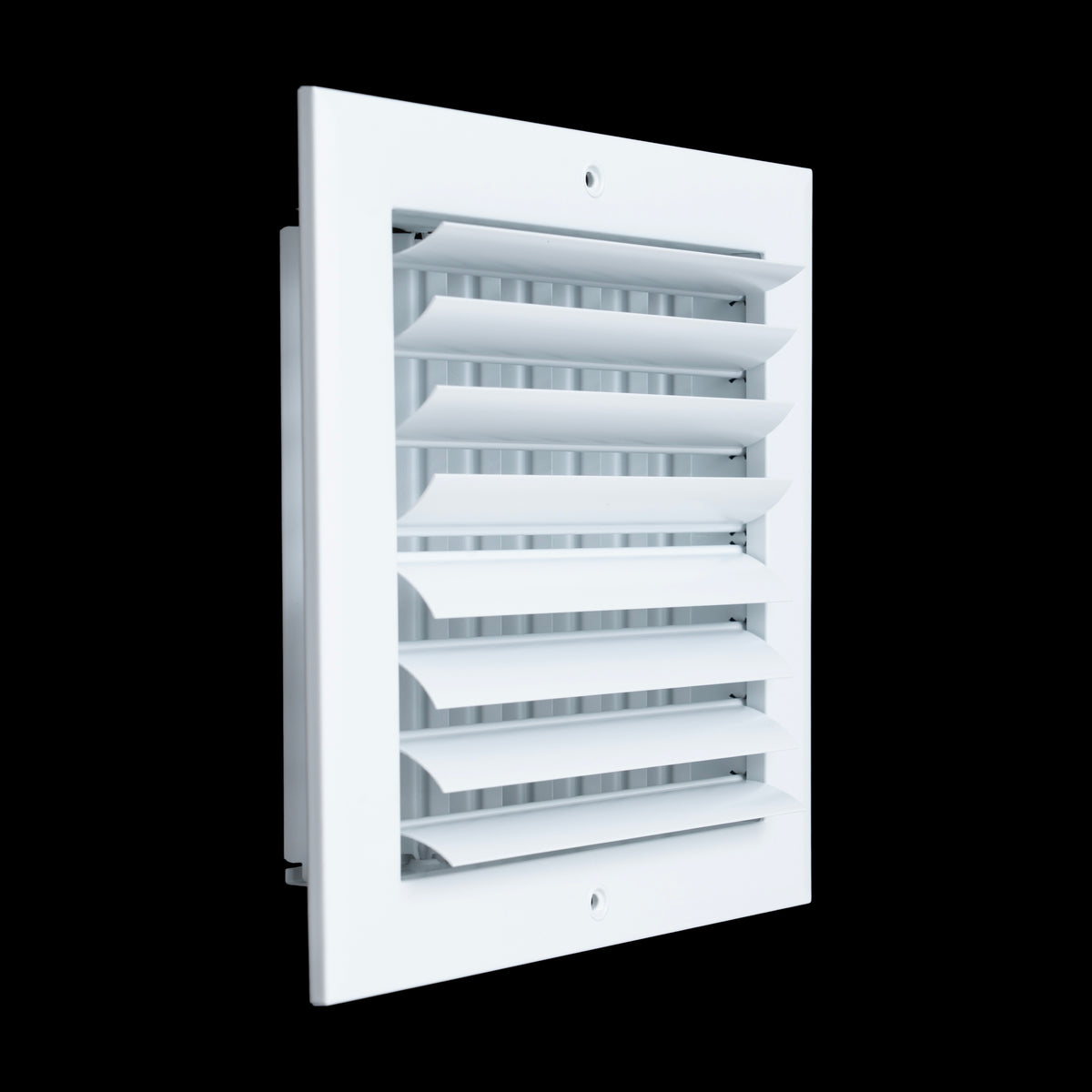 8"x8" 2-Way White Aluminum Adjustable Curved Blade Supply Register, Air Vent Cover with Damper for Sidewall Or Ceiling