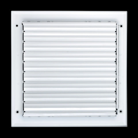 10"x10" 3-Way White Aluminum Adjustable Curved Blade Supply Register, Air Vent Cover with Damper for Sidewall Or Ceiling