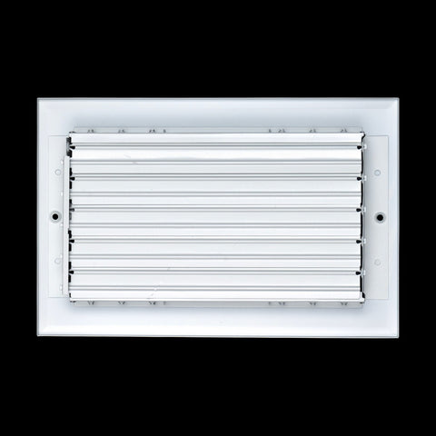 10"x6" 3-Way White Aluminum Adjustable Curved Blade Supply Register, Air Vent Cover with Damper for Sidewall Or Ceiling