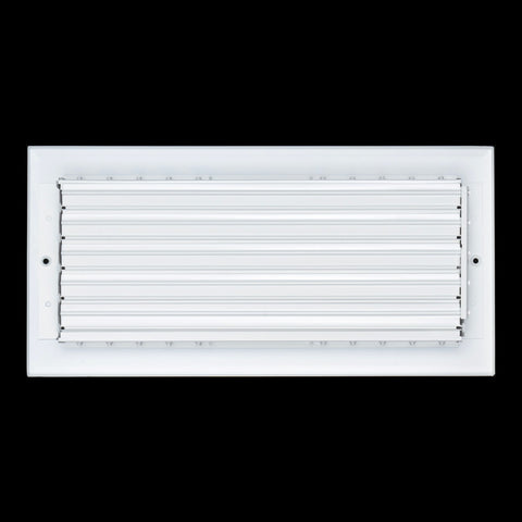 14"x6" 3-Way White Aluminum Adjustable Curved Blade Supply Register, Air Vent Cover with Damper for Sidewall Or Ceiling