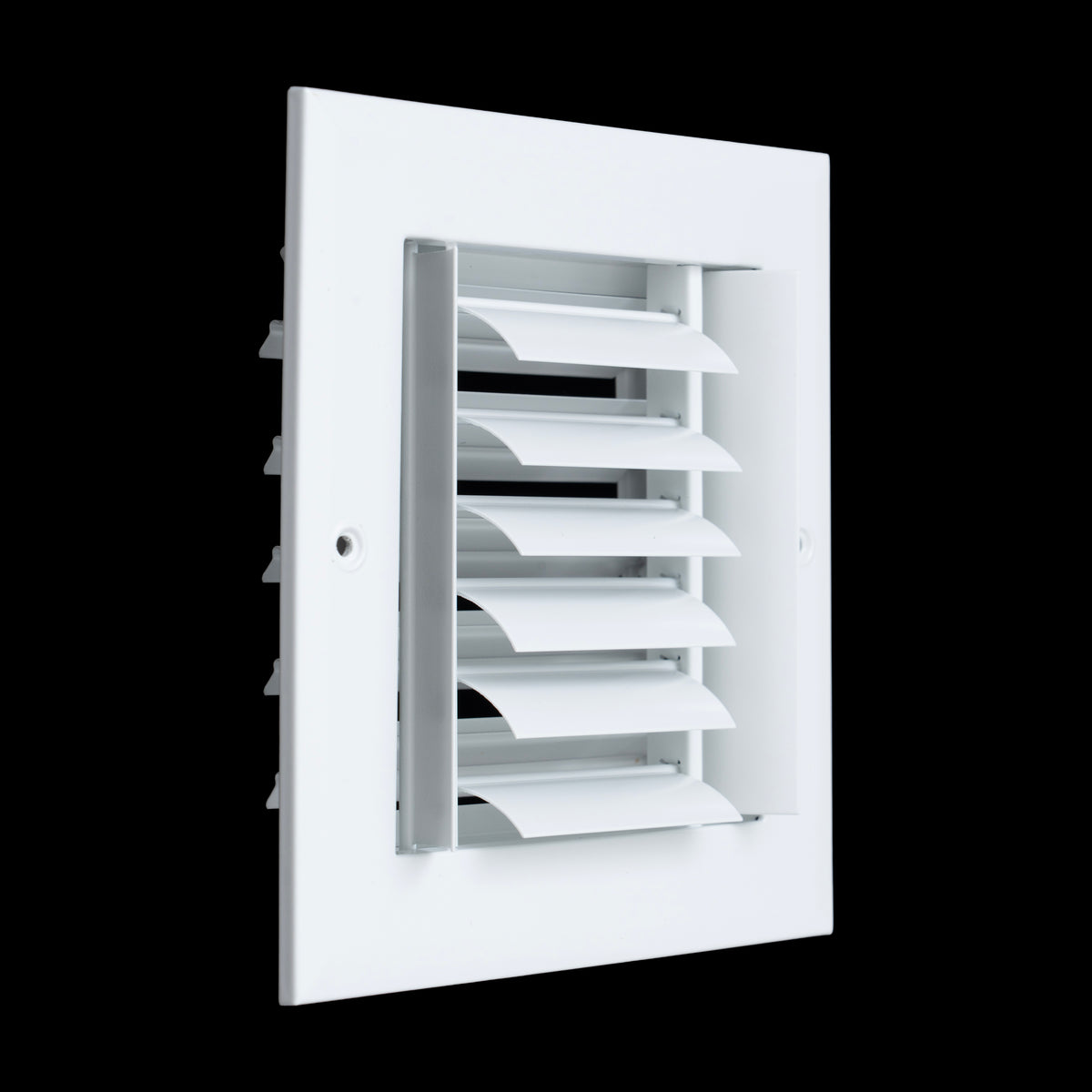 10"x10" 2-Way White Aluminum Adjustable Curved Blade Supply Register, Air Vent Cover with Damper for Sidewall Or Ceiling
