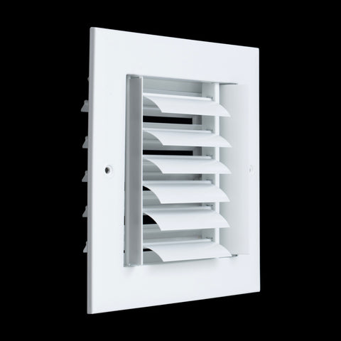10"x10" 2-Way White Aluminum Adjustable Curved Blade Supply Register, Air Vent Cover with Damper for Sidewall Or Ceiling