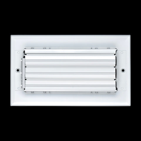 8"x4" 3-Way White Aluminum Adjustable Curved Blade Supply Register, Air Vent Cover with Damper for Sidewall Or Ceiling
