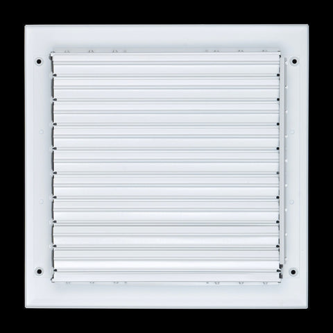 10"x10" 4-Way White Aluminum Adjustable Curved Blade Supply Register, Air Vent Cover with Damper for Sidewall Or Ceiling