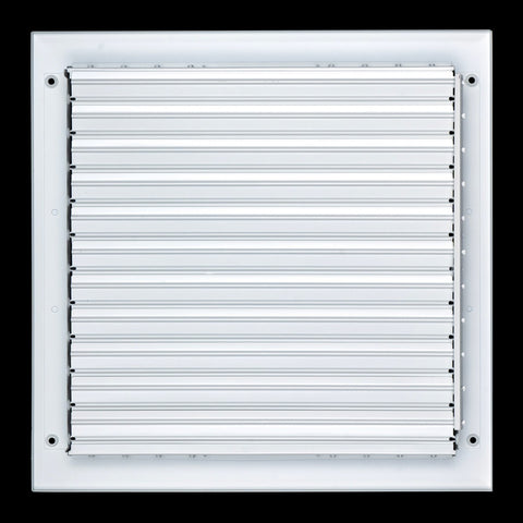12"x12" 4-Way White Aluminum Adjustable Curved Blade Supply Register, Air Vent Cover with Damper for Sidewall Or Ceiling