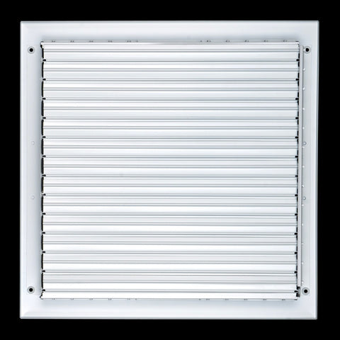 14"x14" 4-Way White Aluminum Adjustable Curved Blade Supply Register, Air Vent Cover with Damper for Sidewall Or Ceiling