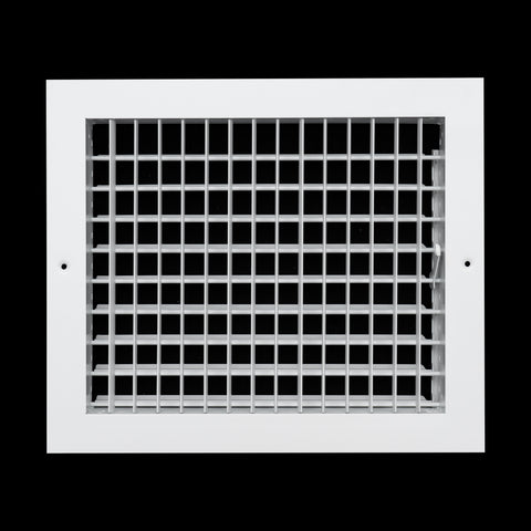 12"x10" White Aluminum Adjustable Decorative Vent Cover, Rust-Proof Supply Grille for Wall & Ceiling