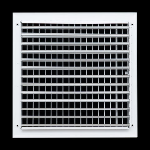 14"x14" White Aluminum Adjustable Decorative Vent Cover, Rust-Proof Supply Grille for Wall & Ceiling