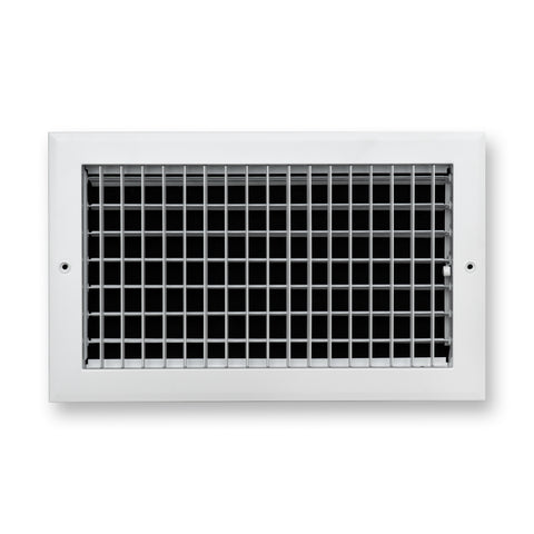 14"x8" White Aluminum Adjustable Decorative Vent Cover, Rust-Proof Supply Grille for Wall & Ceiling