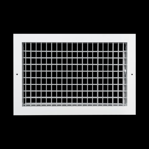16"x10" White Aluminum Adjustable Decorative Vent Cover, Rust-Proof Supply Grille for Wall & Ceiling