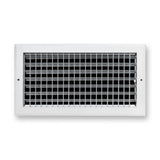 16"x8" White Aluminum Adjustable Decorative Vent Cover, Rust-Proof Supply Grille for Wall & Ceiling