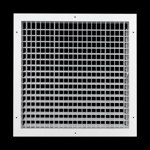 18"x18" White Aluminum Adjustable Decorative Vent Cover, Rust-Proof Supply Grille for Wall & Ceiling