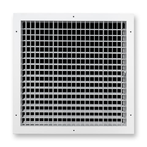 18"x18" White Aluminum Adjustable Decorative Vent Cover, Rust-Proof Supply Grille for Wall & Ceiling