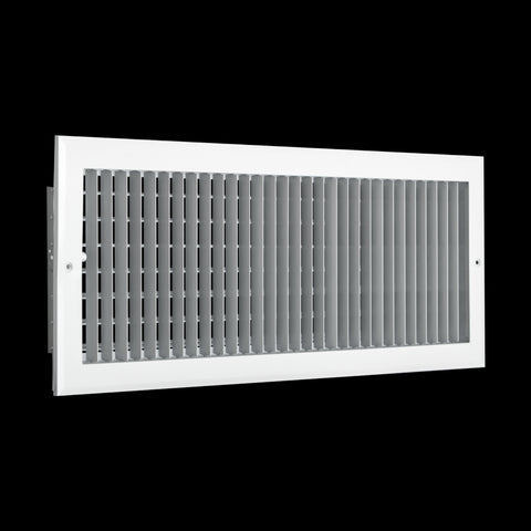 24"x8" White Aluminum Adjustable Decorative Vent Cover, Rust-Proof Supply Grille for Wall & Ceiling
