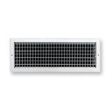 24"x8" White Aluminum Adjustable Decorative Vent Cover, Rust-Proof Supply Grille for Wall & Ceiling